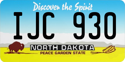 ND license plate IJC930