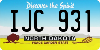 ND license plate IJC931