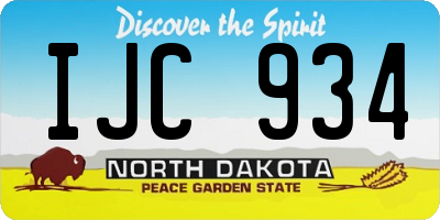ND license plate IJC934