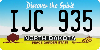 ND license plate IJC935