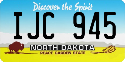 ND license plate IJC945