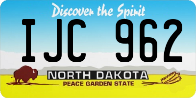 ND license plate IJC962
