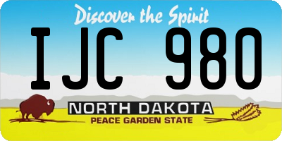 ND license plate IJC980