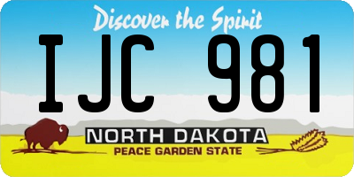 ND license plate IJC981