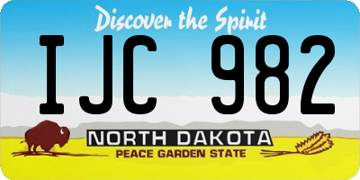 ND license plate IJC982