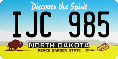 ND license plate IJC985
