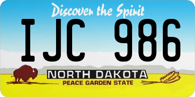 ND license plate IJC986