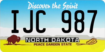 ND license plate IJC987