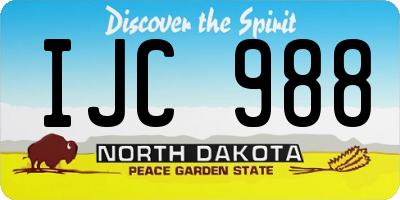 ND license plate IJC988