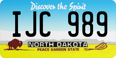 ND license plate IJC989