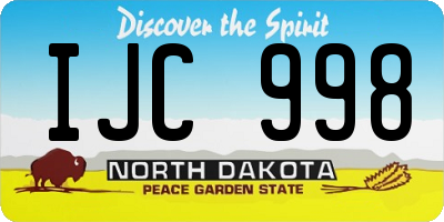 ND license plate IJC998