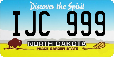 ND license plate IJC999