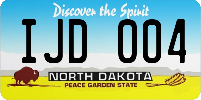 ND license plate IJD004