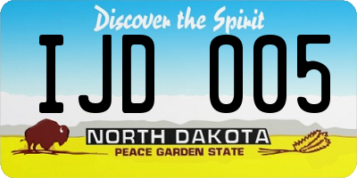 ND license plate IJD005