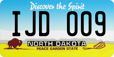ND license plate IJD009