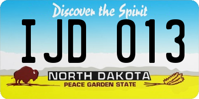 ND license plate IJD013