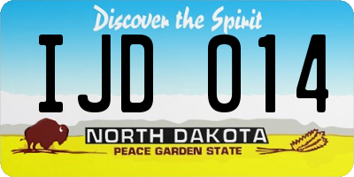 ND license plate IJD014