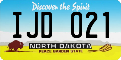 ND license plate IJD021