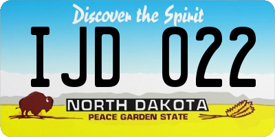 ND license plate IJD022