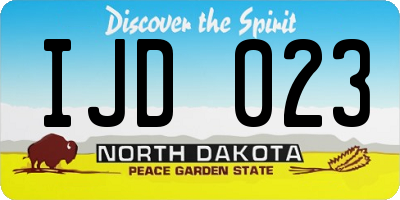 ND license plate IJD023