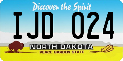 ND license plate IJD024