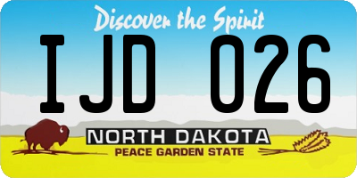 ND license plate IJD026