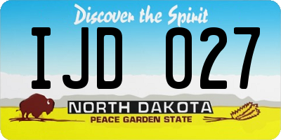 ND license plate IJD027