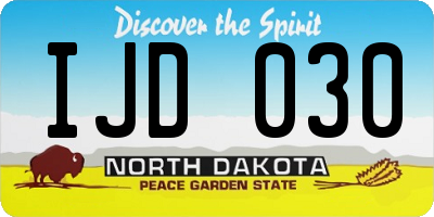 ND license plate IJD030