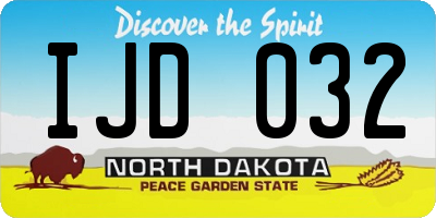 ND license plate IJD032
