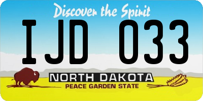 ND license plate IJD033