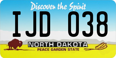 ND license plate IJD038
