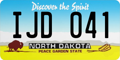 ND license plate IJD041