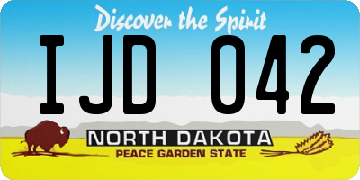 ND license plate IJD042