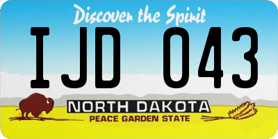 ND license plate IJD043