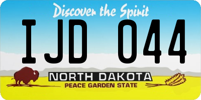 ND license plate IJD044