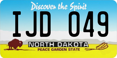 ND license plate IJD049