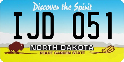 ND license plate IJD051