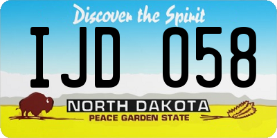 ND license plate IJD058