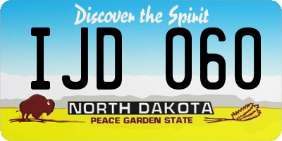 ND license plate IJD060