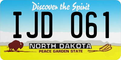 ND license plate IJD061