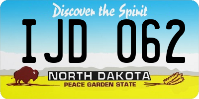 ND license plate IJD062
