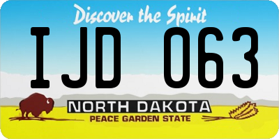 ND license plate IJD063