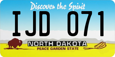 ND license plate IJD071