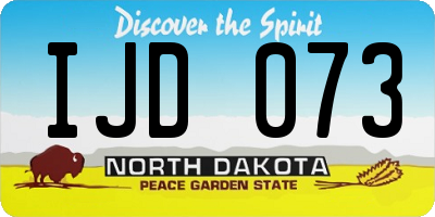 ND license plate IJD073