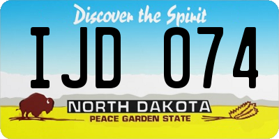 ND license plate IJD074