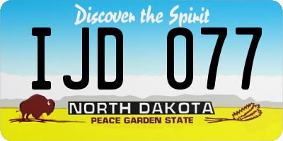 ND license plate IJD077