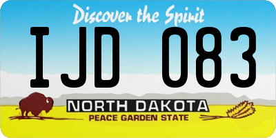 ND license plate IJD083
