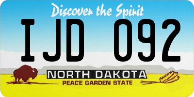ND license plate IJD092