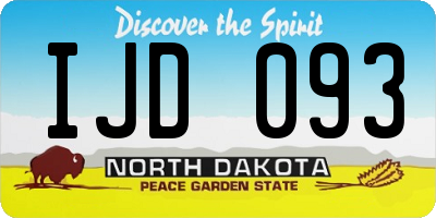 ND license plate IJD093