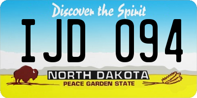 ND license plate IJD094